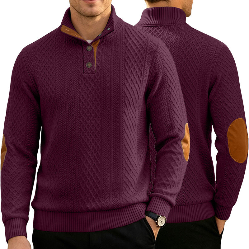 Herren Jacquard Pullover Langarm