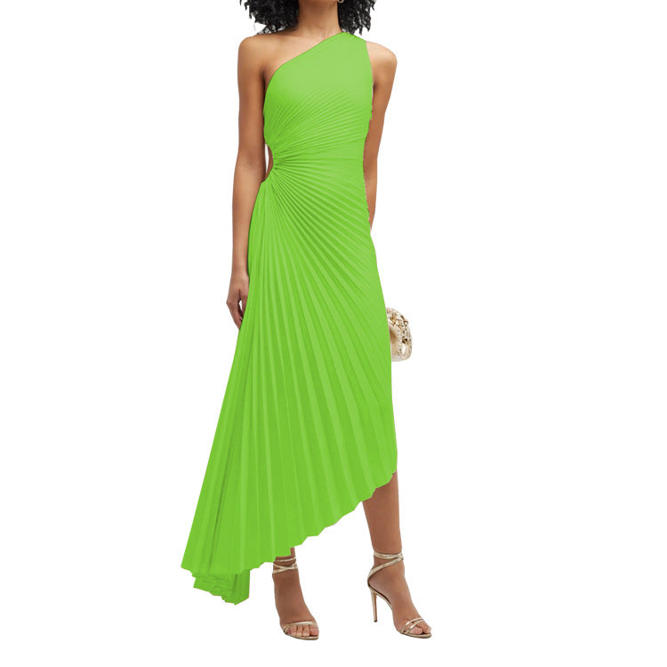 One-Shoulder Plisseekleid – Bild 4 | LuxeStyle