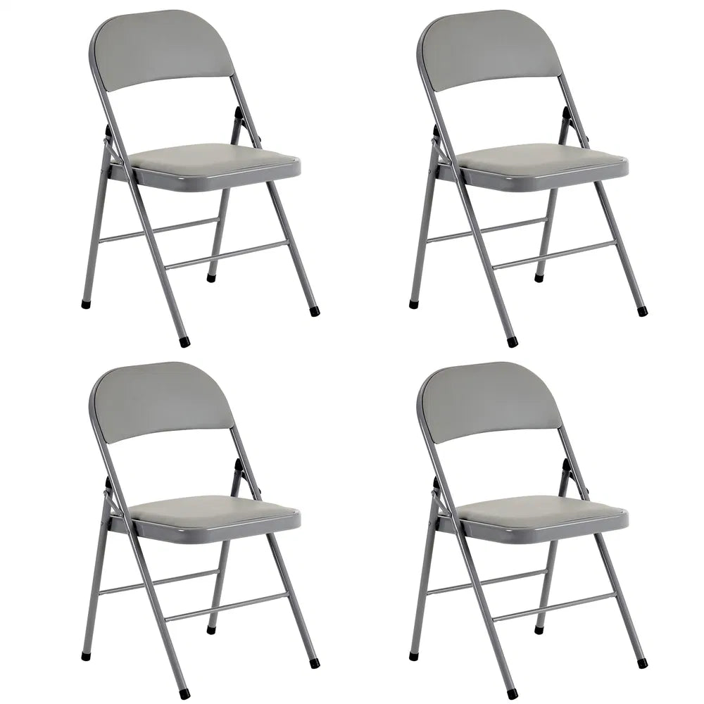 4er-Set klappbare Stühle, Grau – Ansicht 6