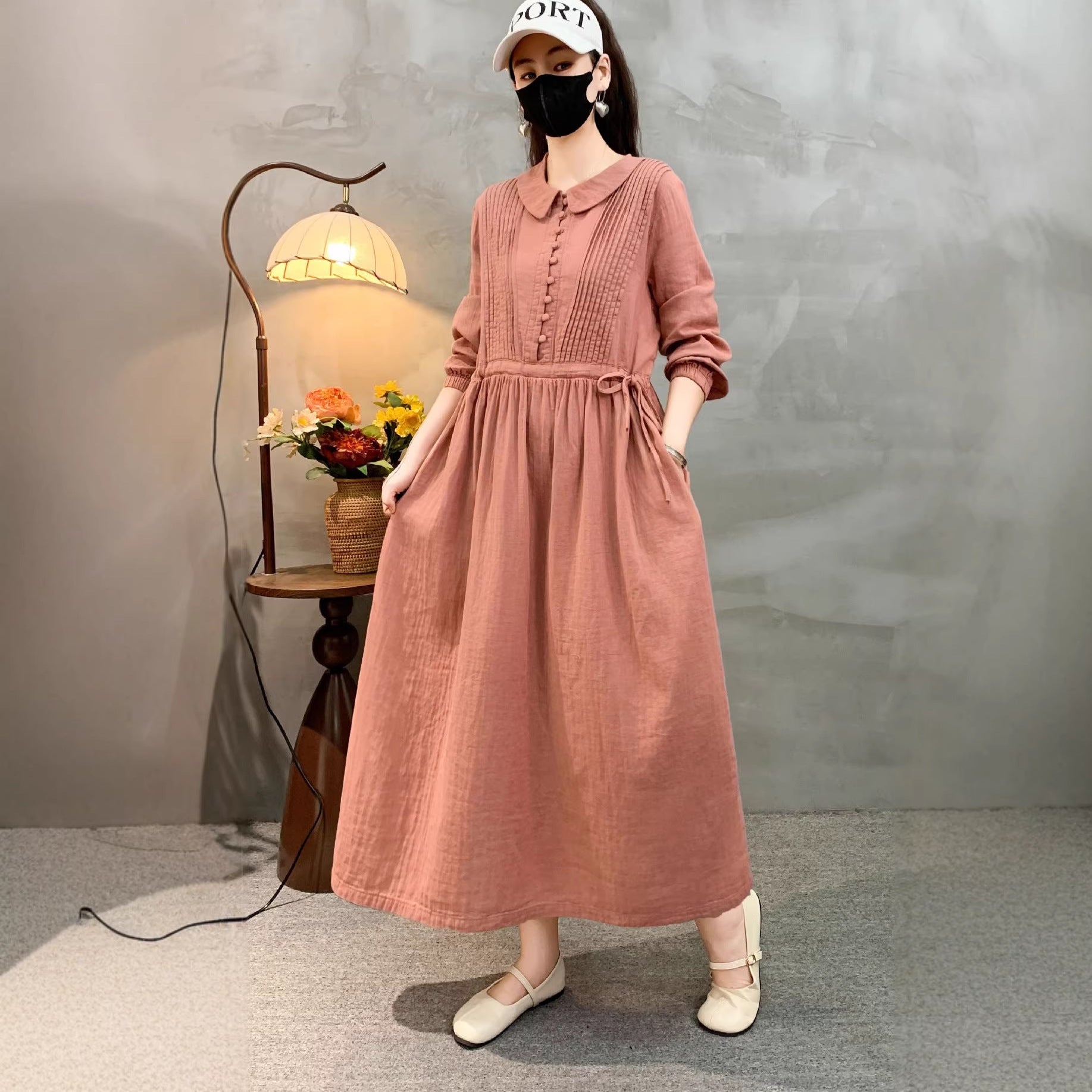 Retro-Kleid mit Langarm