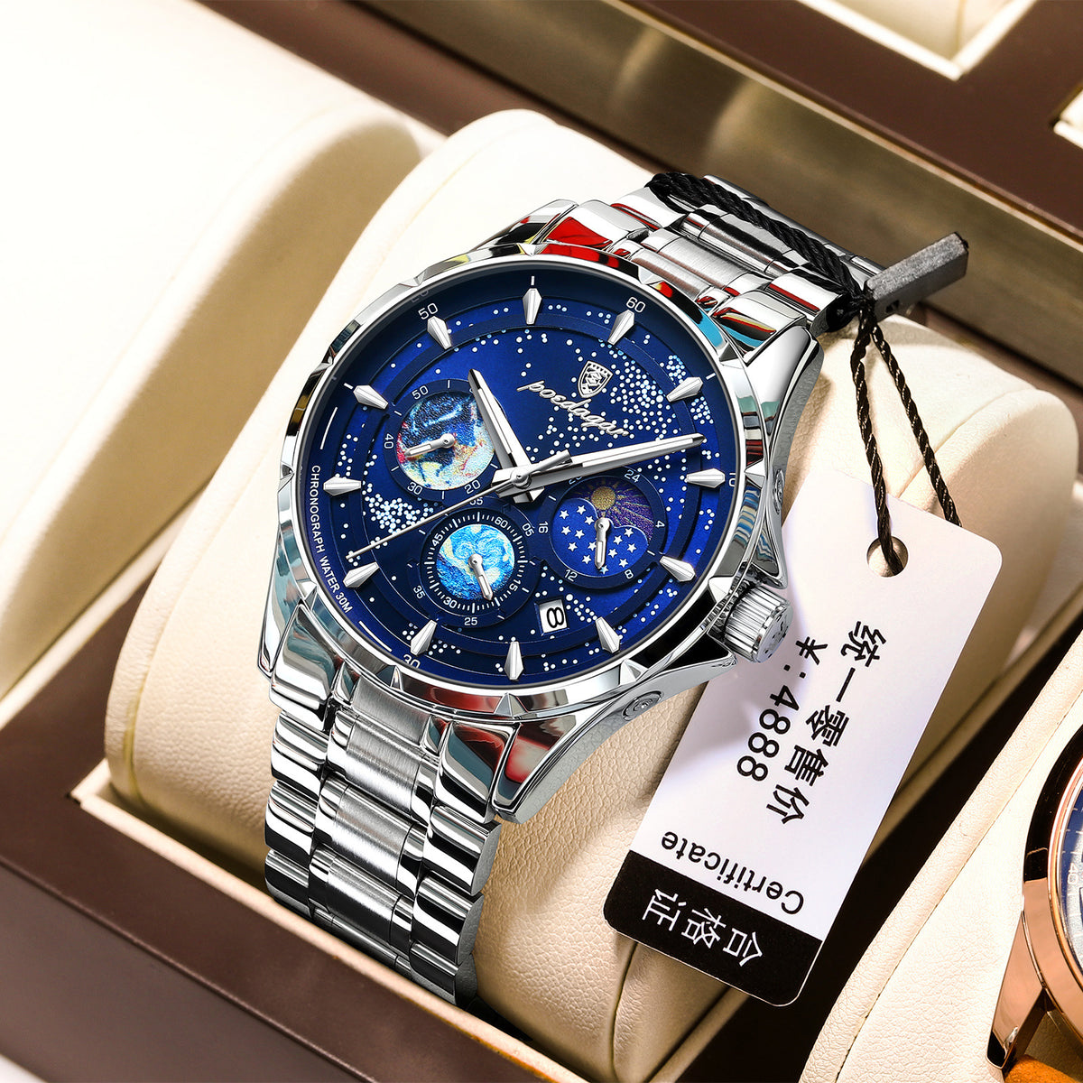 Quarz-Herrenuhr mit Stahlarmband – Bild 4 | LuxeStyle