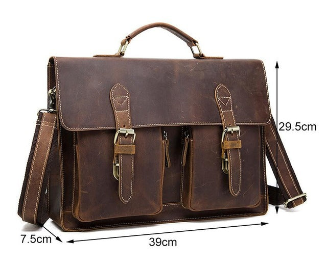Crazy Horse Leder Umhängetasche – Bild 3 | LuxeStyle