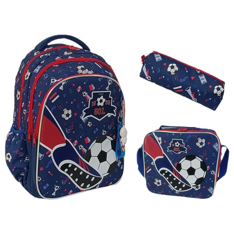 Schulrucksack mit Fussball-Motiv (3-teilig) – Bild 3 | LuxeStyle