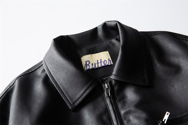 Matte PU Lederjacke für Herren