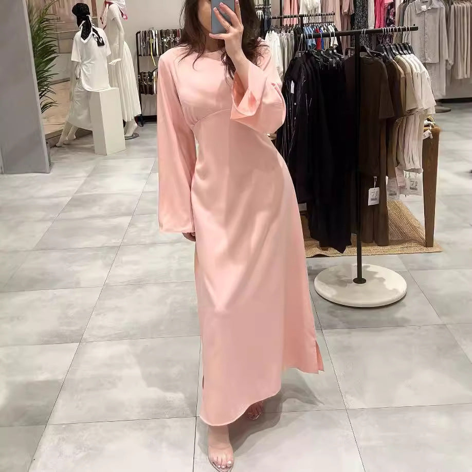 Figurbetonendes Maxi-Kleid mit langen Ärmeln – Bild 2 | LuxeStyle