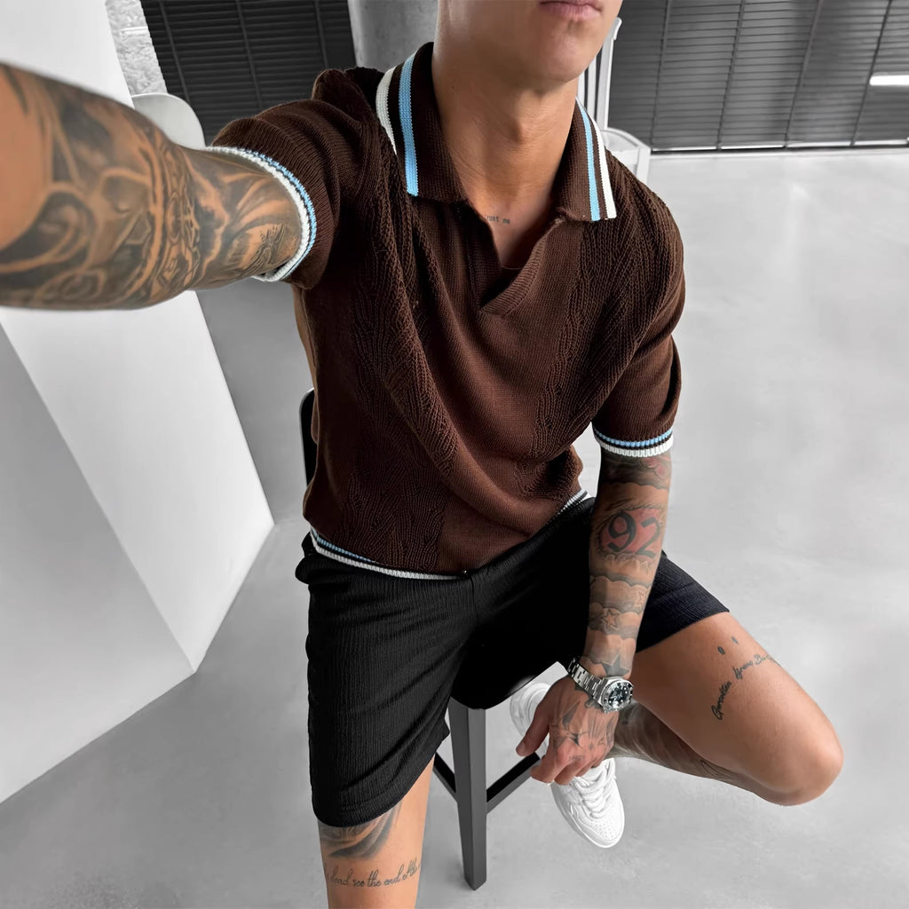 Herren-Polo aus Jacquard-Garn