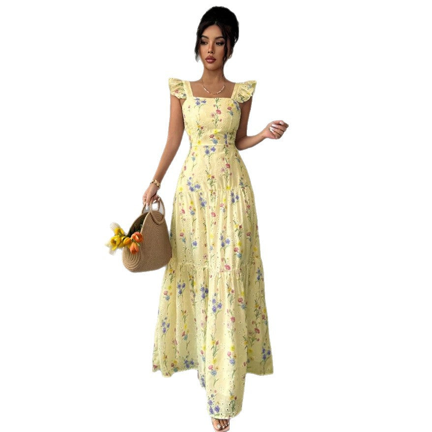 Elegantes Sommerkleid mit Spaghetti-Trägern