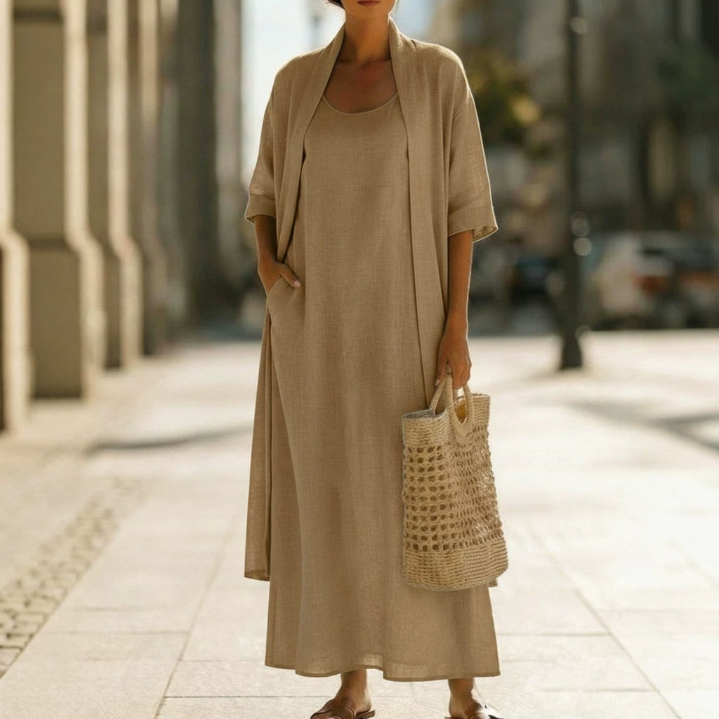 Elegantes Zweiteiler-Kleid im A-Linien-Schnitt