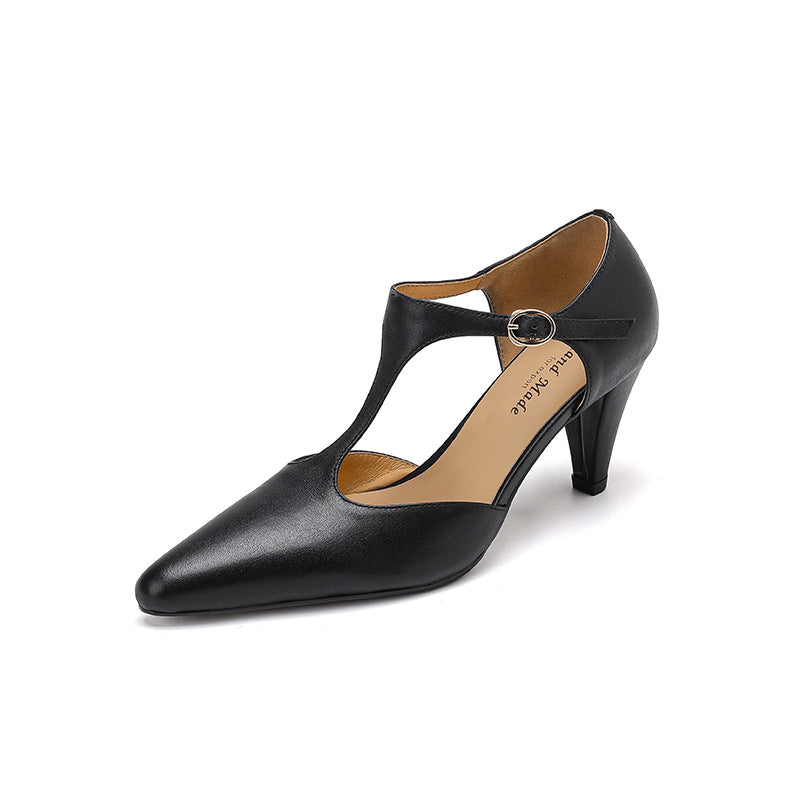 Retro T-Riemen Sandalen mit runder Kappe – Bild 7 | LuxeStyle