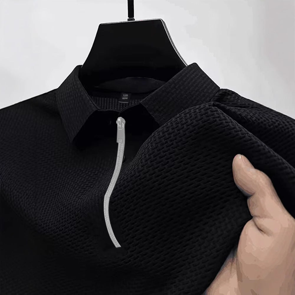 Herren T-Shirt mit halbem Reissverschluss – Bild 3 | LuxeStyle