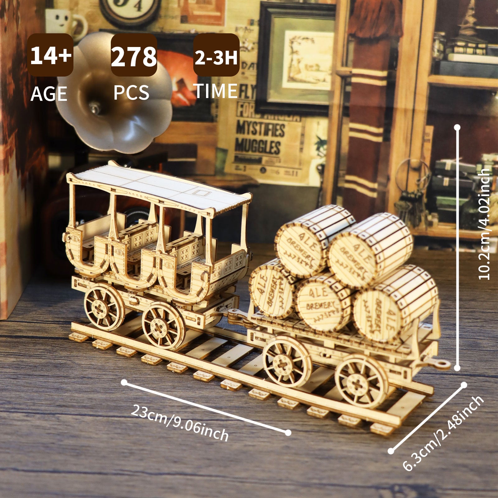 3D Holzpuzzle Weintransporter