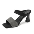 Damen Pantoletten mit Chunky-Absatz