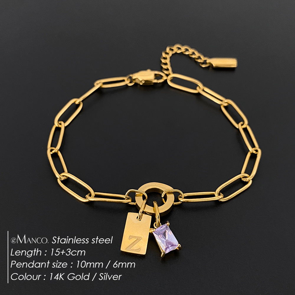 Rhinestone Buchstaben Armband – Bild 2 | LuxeStyle