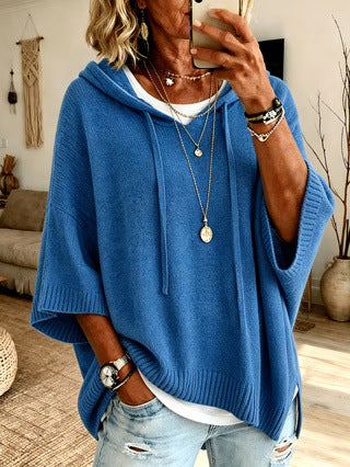 Hoodie mit Kordelzug – Weit geschnittener Jackenpulli