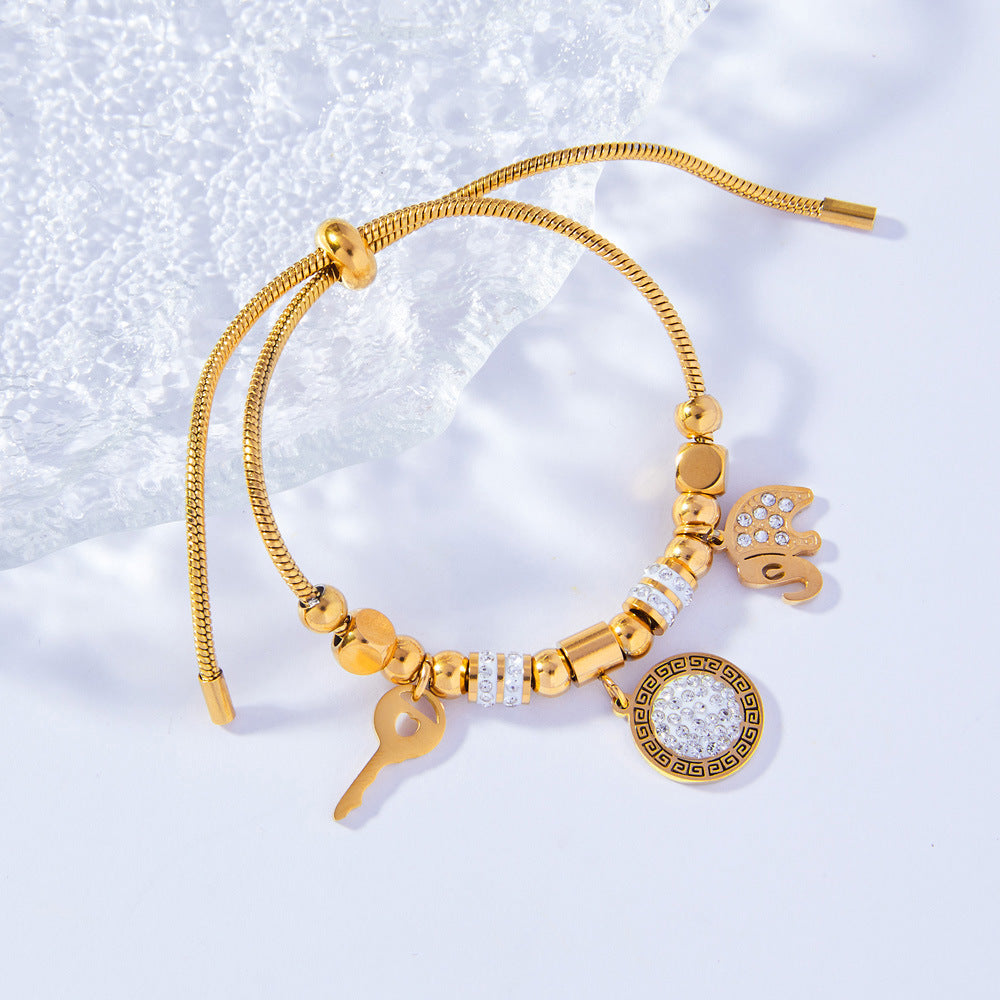 Geometrisches Titanstahl-Armband mit Zirkonia – Bild 4 | LuxeStyle