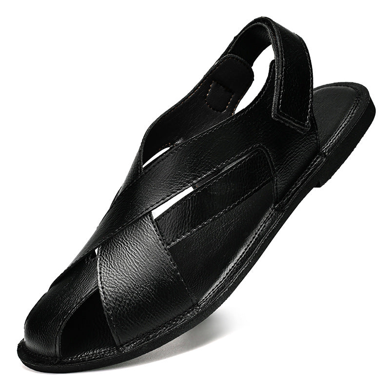 Leder-Sandalen mit Klettverschluss für Herren
