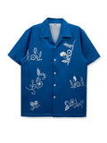 Loose Herren Kurzarmhemd mit Blumenprint
