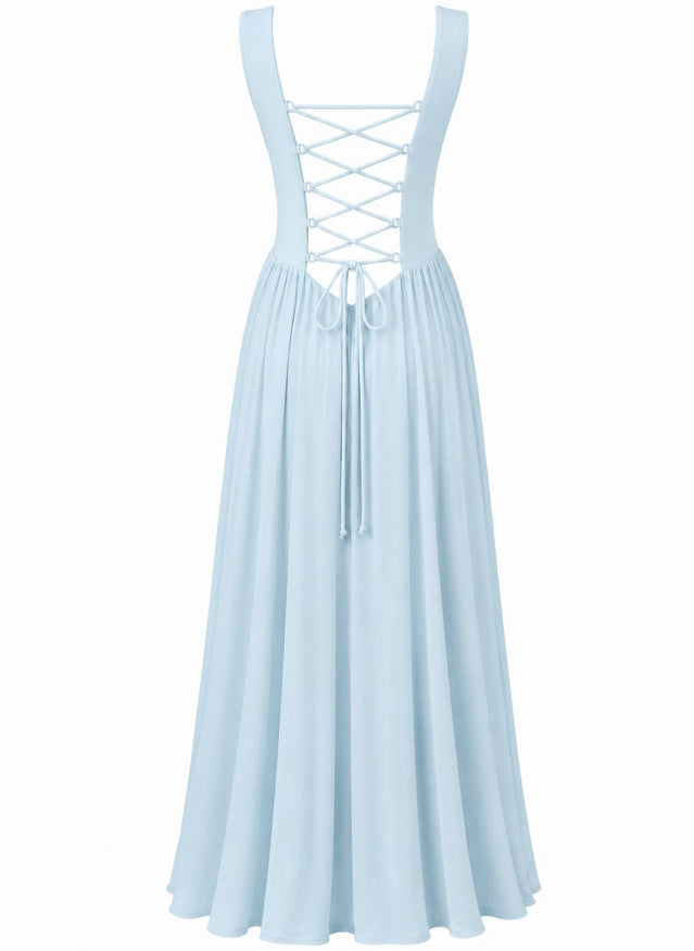 Ärmelloses, einfarbiges Kleid mit Kragen – Bild 3 | LuxeStyle