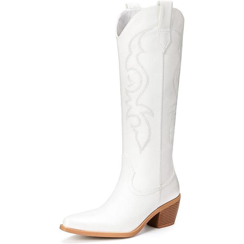 Western Stiefel mit hohem Schaft und seitlichem Reissverschluss