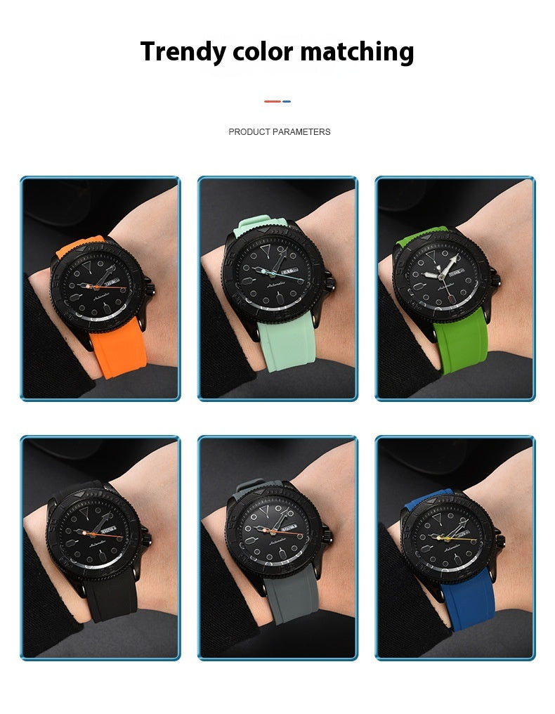 Multifunktionale Herren- Quarzuhr mit Silikonband – Bild 1 | LuxeStyle