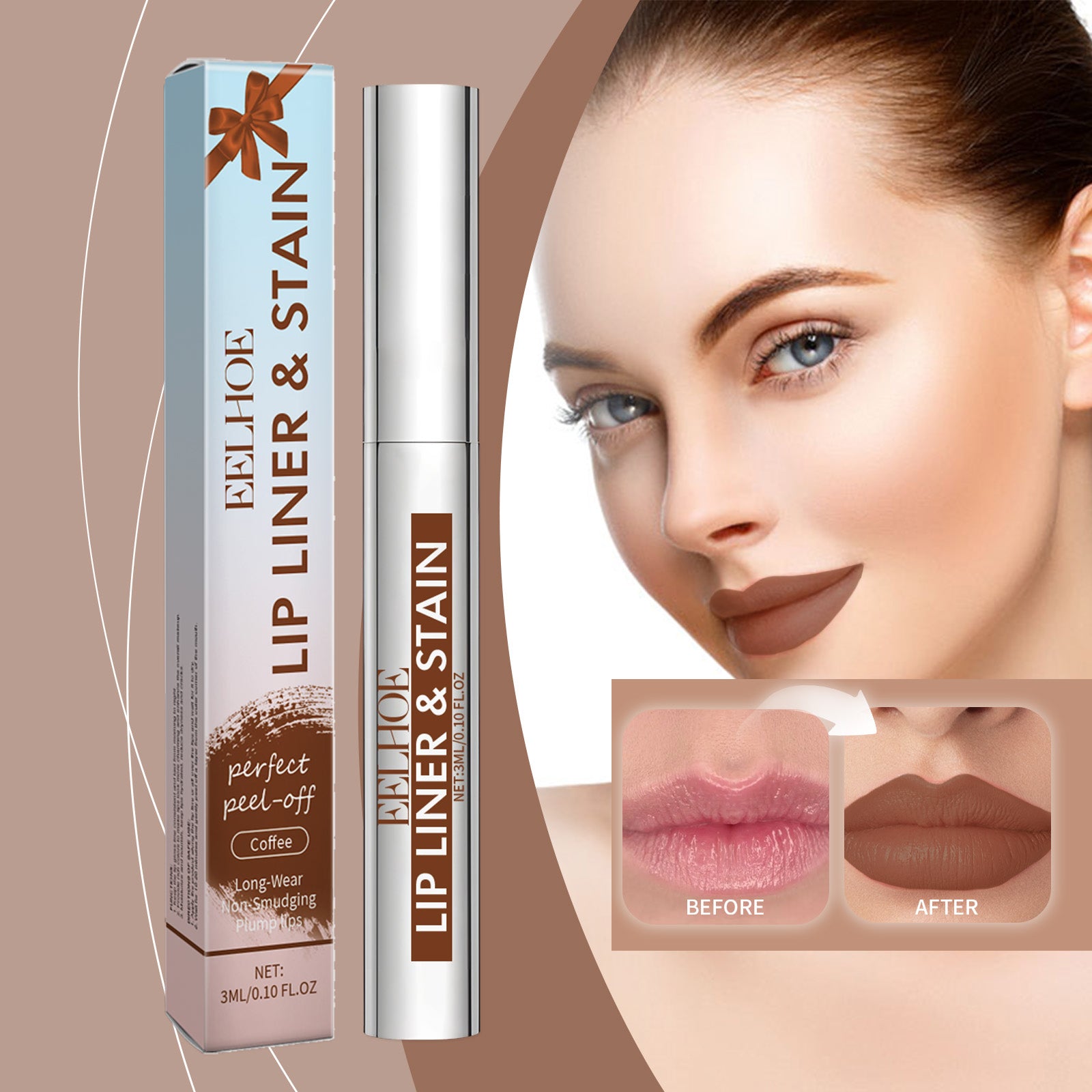 Peel-off Lip Gloss Nude Brown