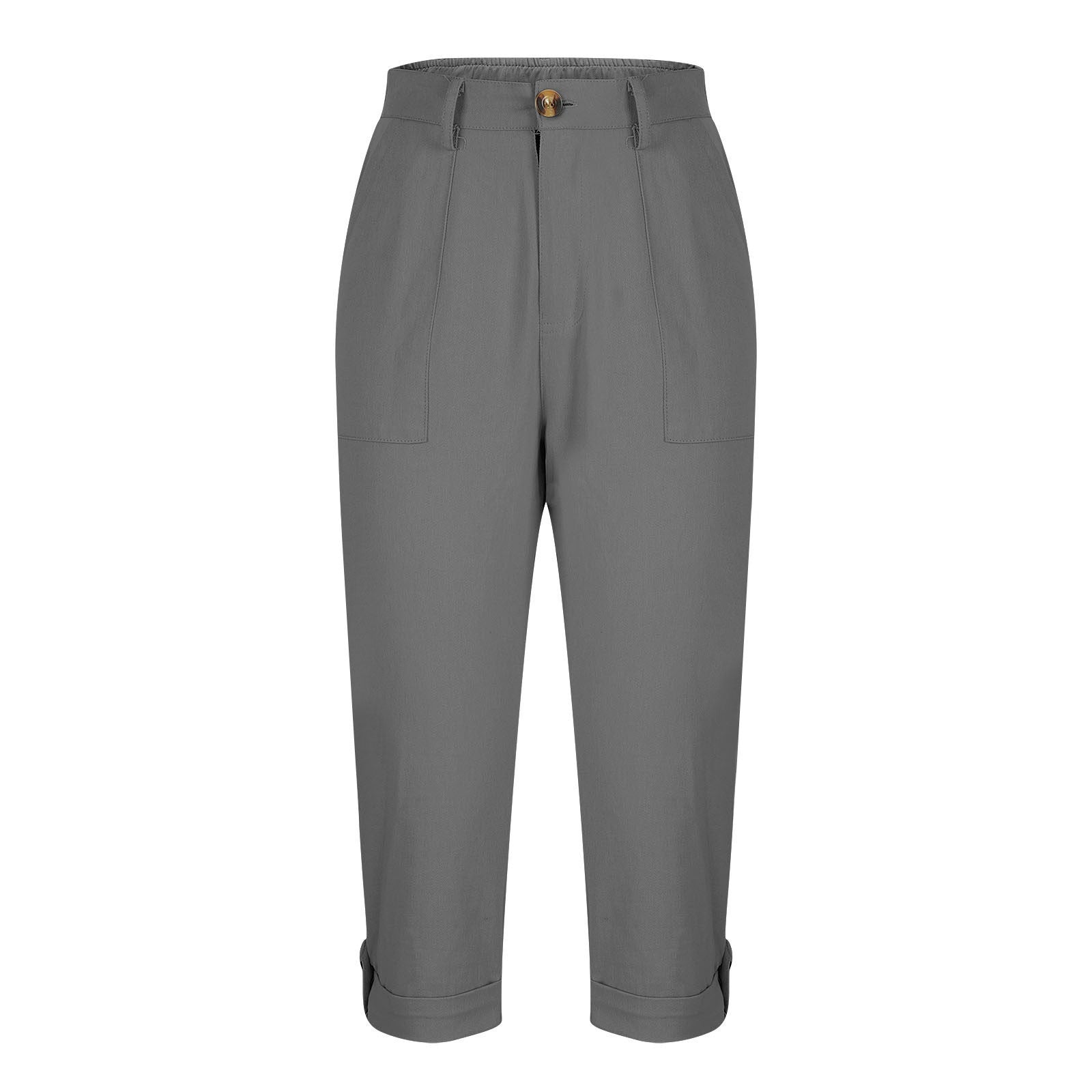 Damen Caprihose mit Roll-up und Knöpfen