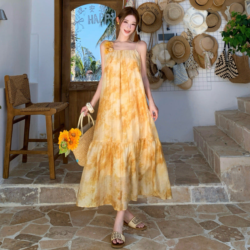 Orange-gold U-Boot-Kleid mit Farbverlauf – Bild 5 | LuxeStyle