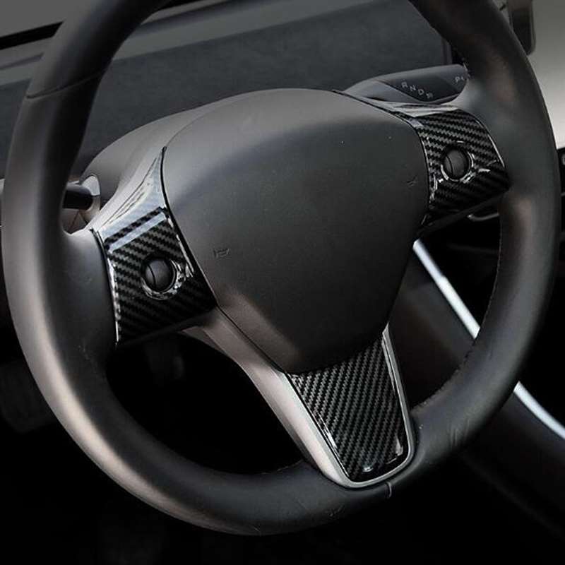 3er-Set Lenkradverzierung für Tesla Model 3 mit Logo