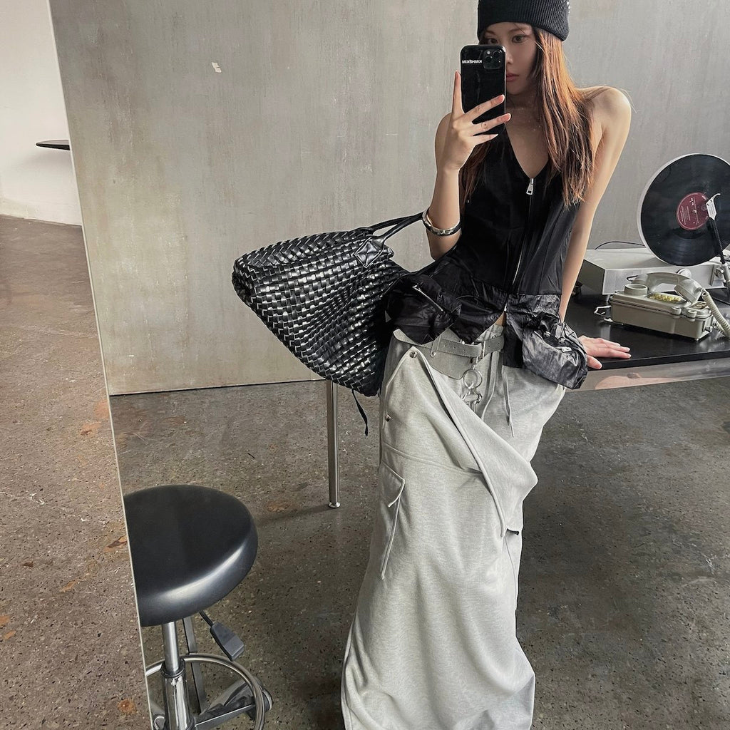 Midi-Rock mit Gürtel und Taschen – Bild 1 | LuxeStyle
