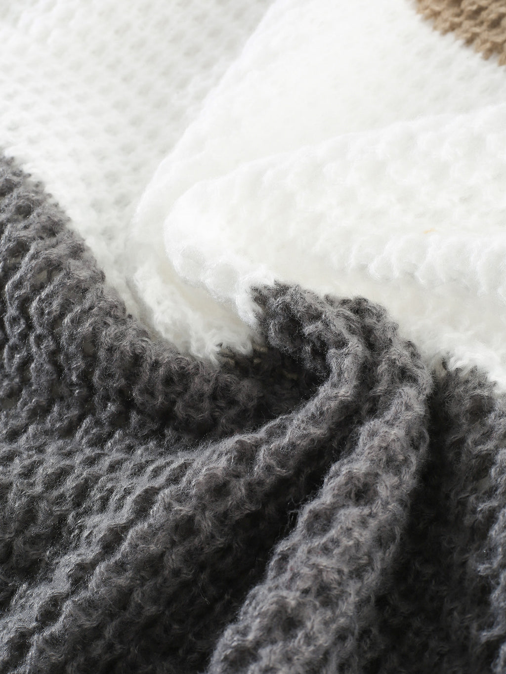 Boho Plus-Grösse Langarm Strickcardigan mit Laternenärmeln