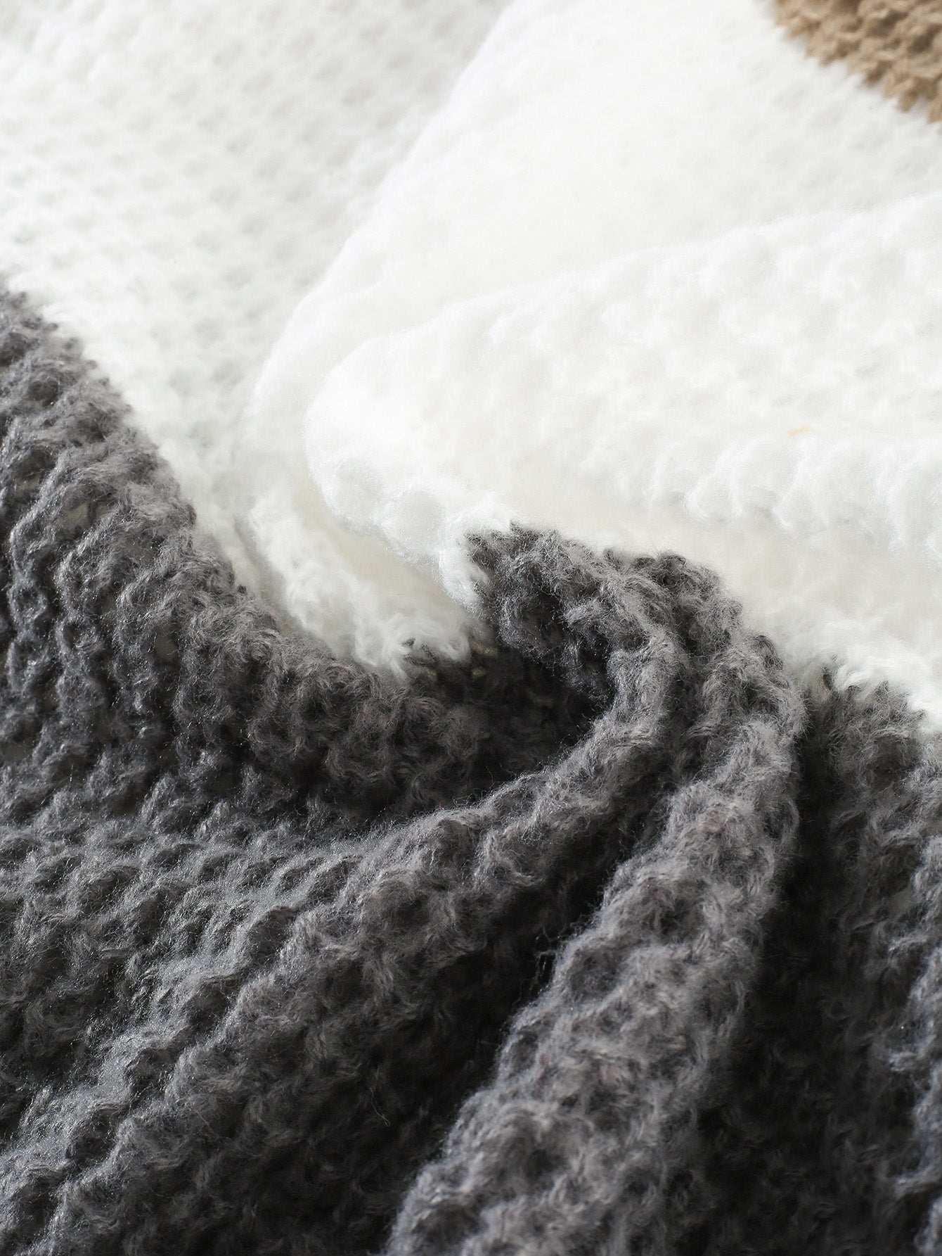 Boho Plus-Grösse Langarm Strickcardigan mit Laternenärmeln