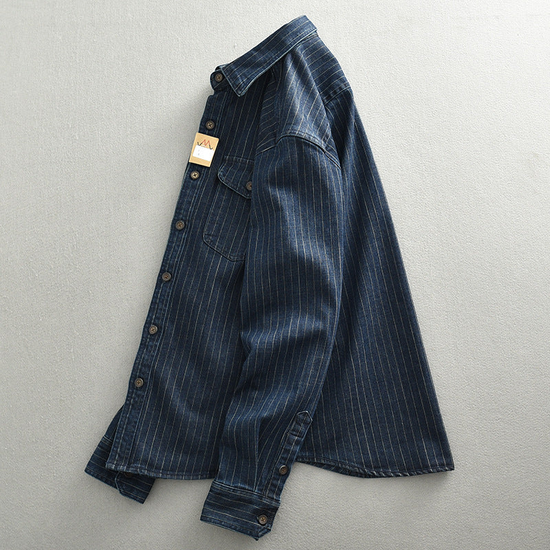 Gestreiftes Denim-Hemd für Herren – Bild 5 | LuxeStyle
