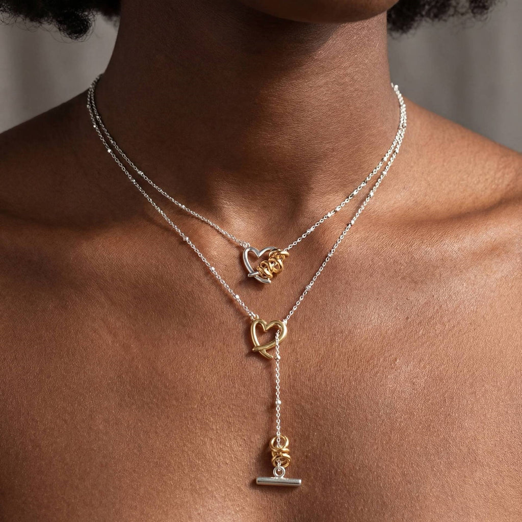 Herzanhänger Kette mit Kontrast
