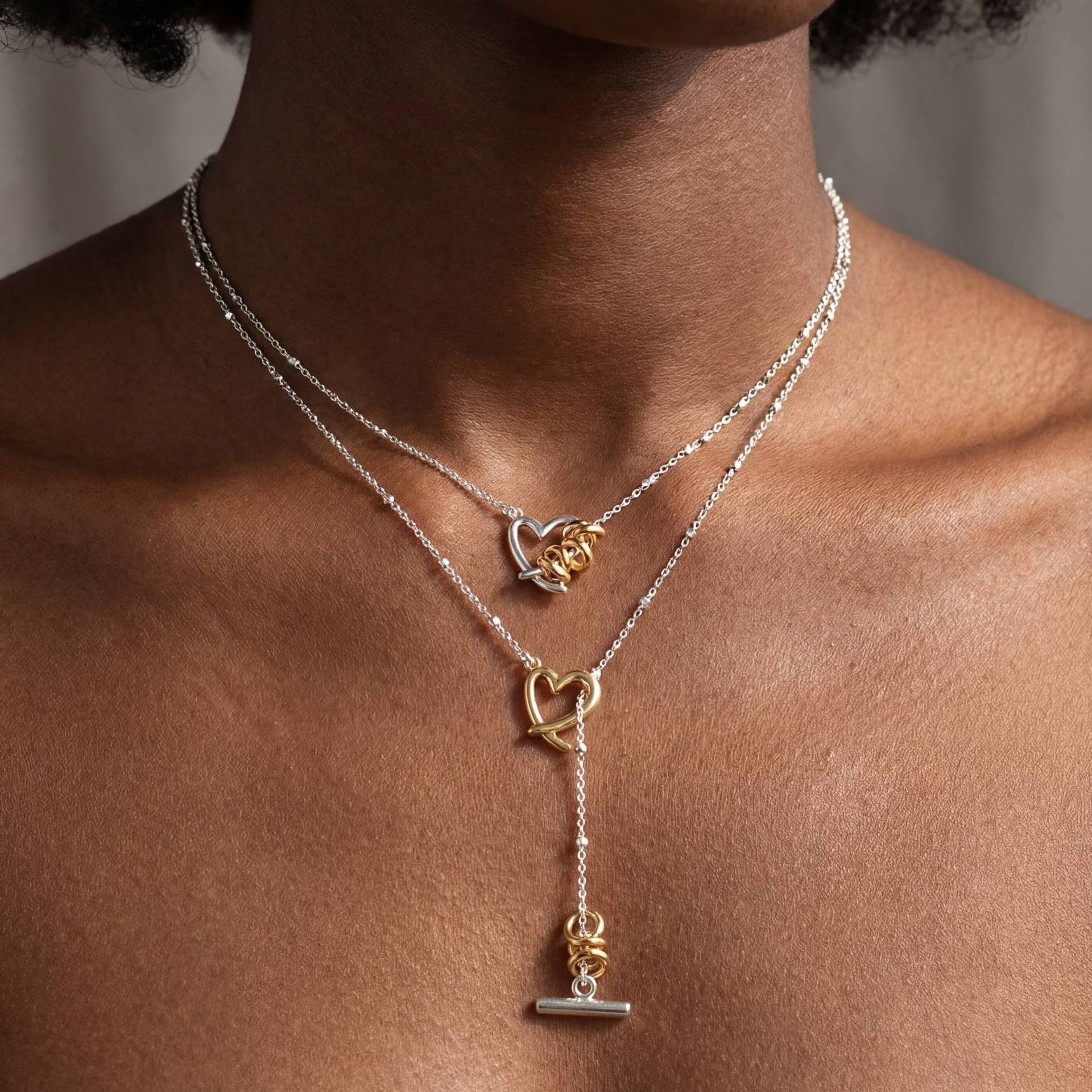 Herzanhänger Kette mit Kontrast
