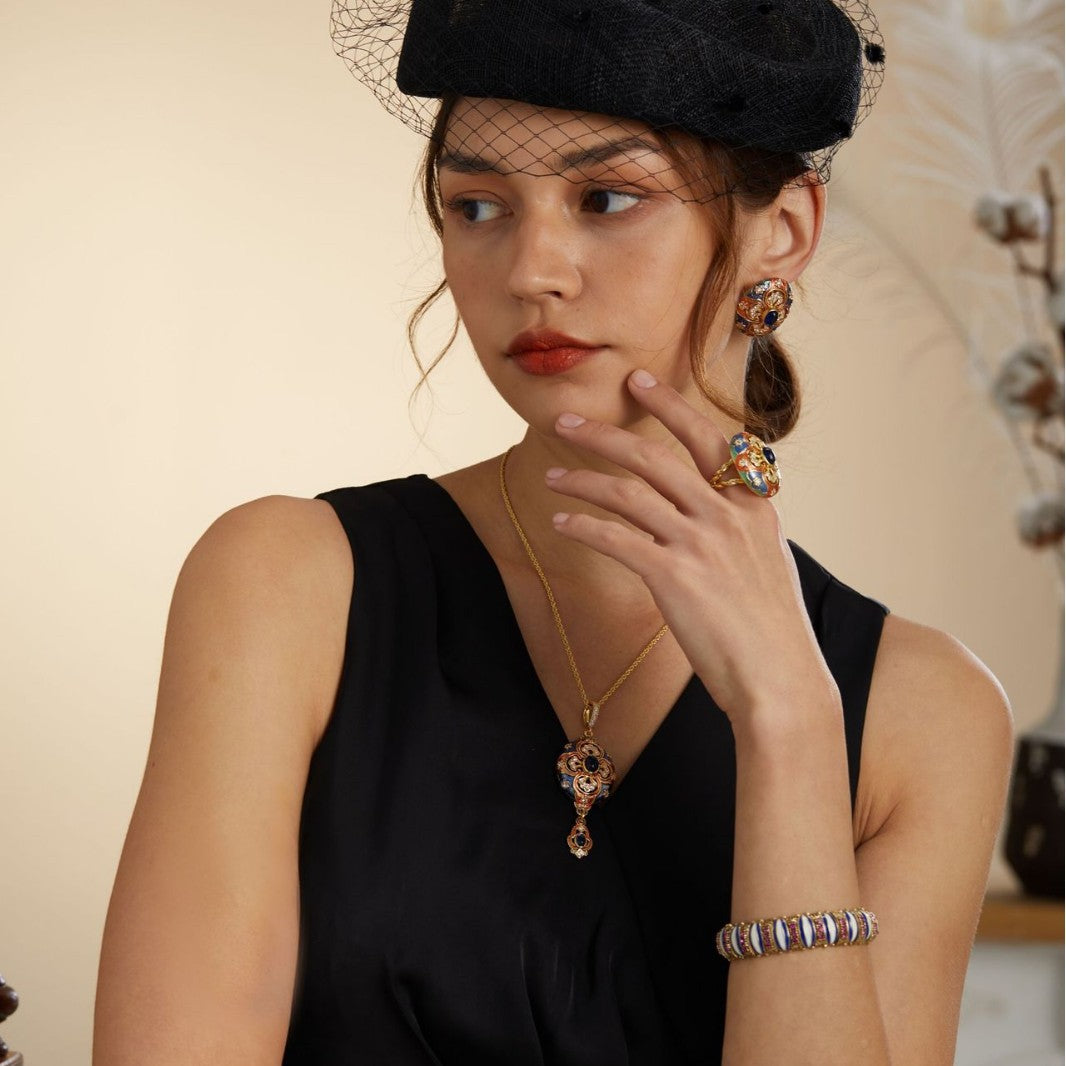 Retro-Emaille-Ring für Damen