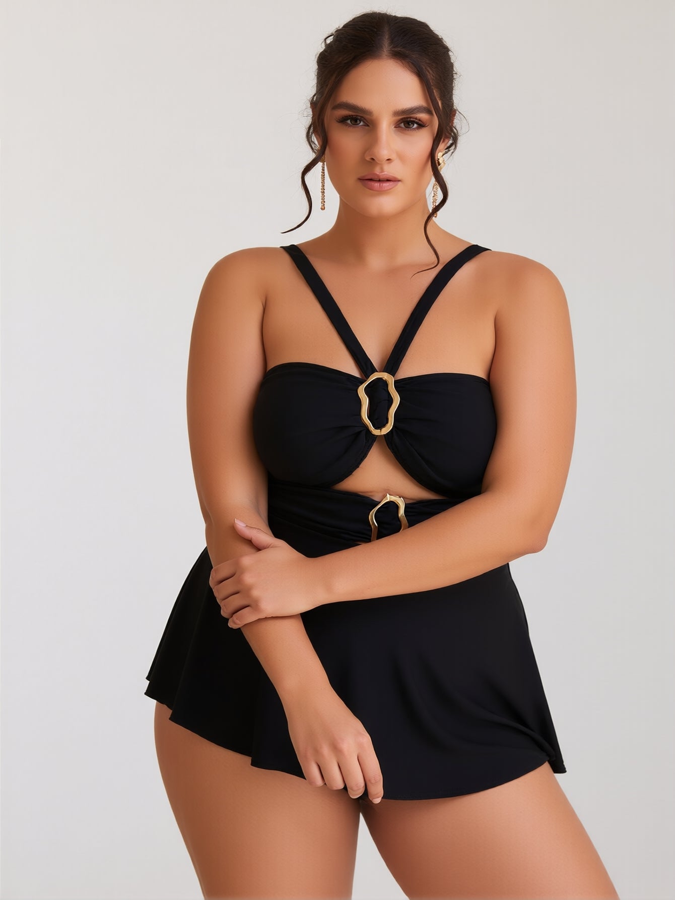 Eleganter High-Neck Tankini mit verstellbaren Trägern