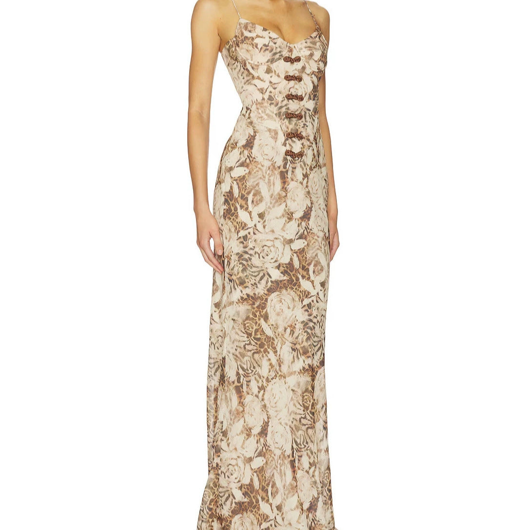 Leoparden-Blumen-Patchwork-Abendkleid – Bild 6 | LuxeStyle