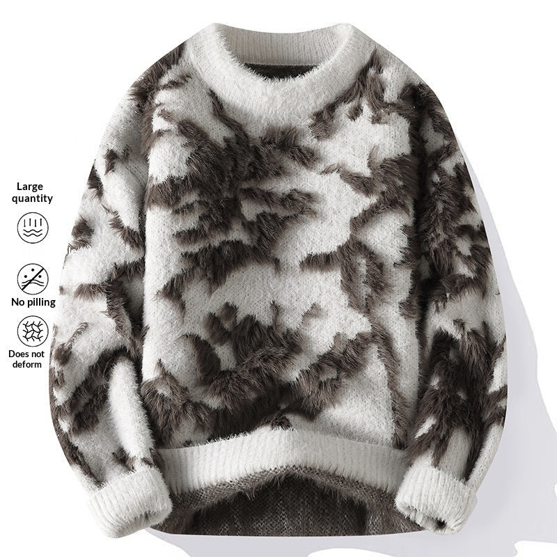 Herren Rollkragenpullover aus Faux Nerz