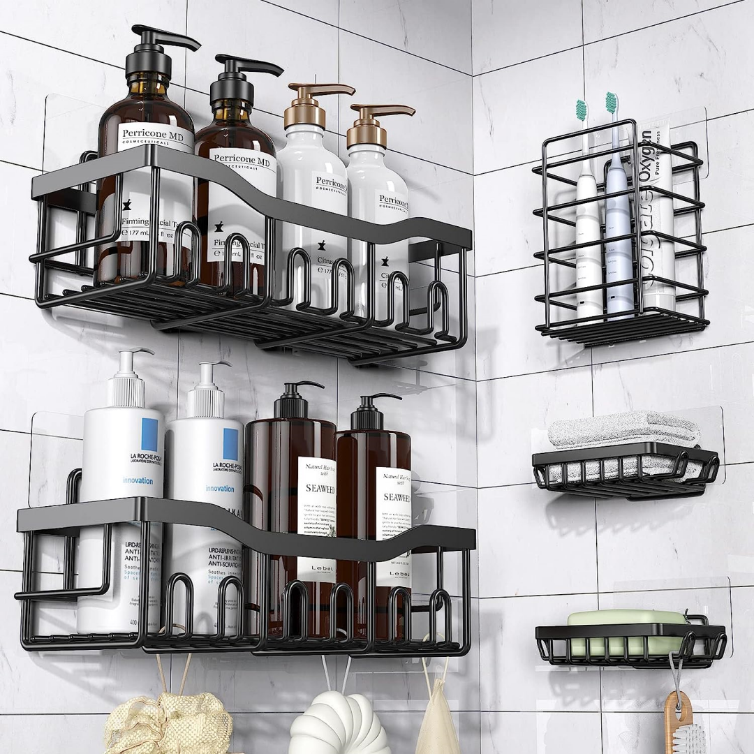 5-teiliges Dusch-Organizer-Set Edelstahl