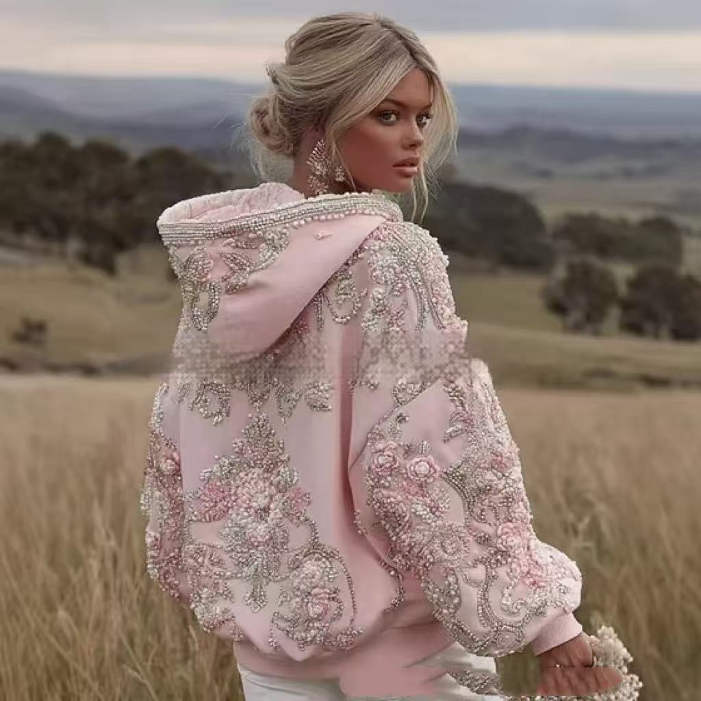 Damen Kapuzenpullover mit Streifenmuster