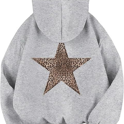 Kapuzenpullover mit Leo- und Sternenprint