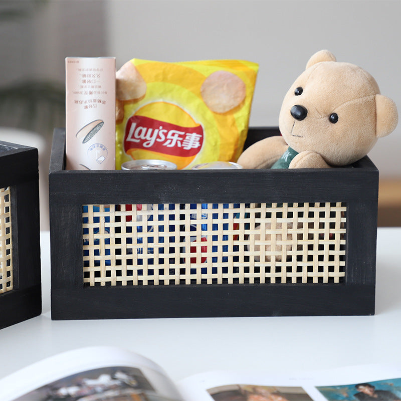 Retro Bücher-Aufbewahrungskorb aus Holz – Bild 4 | LuxeStyle