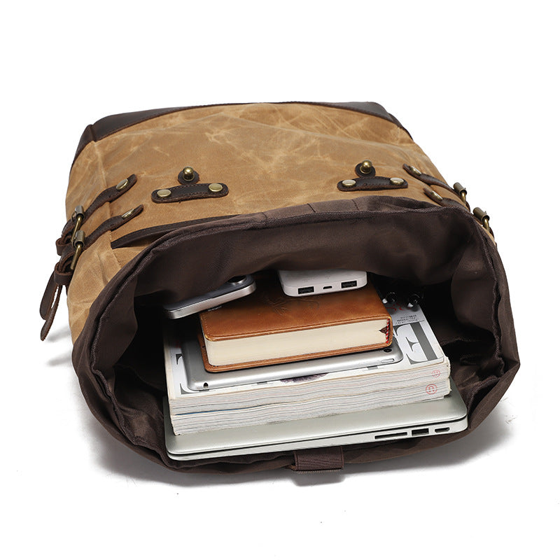 Leisure Travel Bag aus Canvas mit Kuhleder – Bild 3 | LuxeStyle