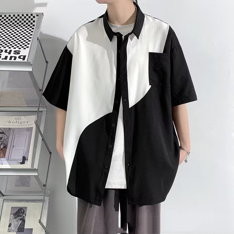 Kontrastfarbenes Hemd im koreanischen Stil – Bild 2 | LuxeStyle