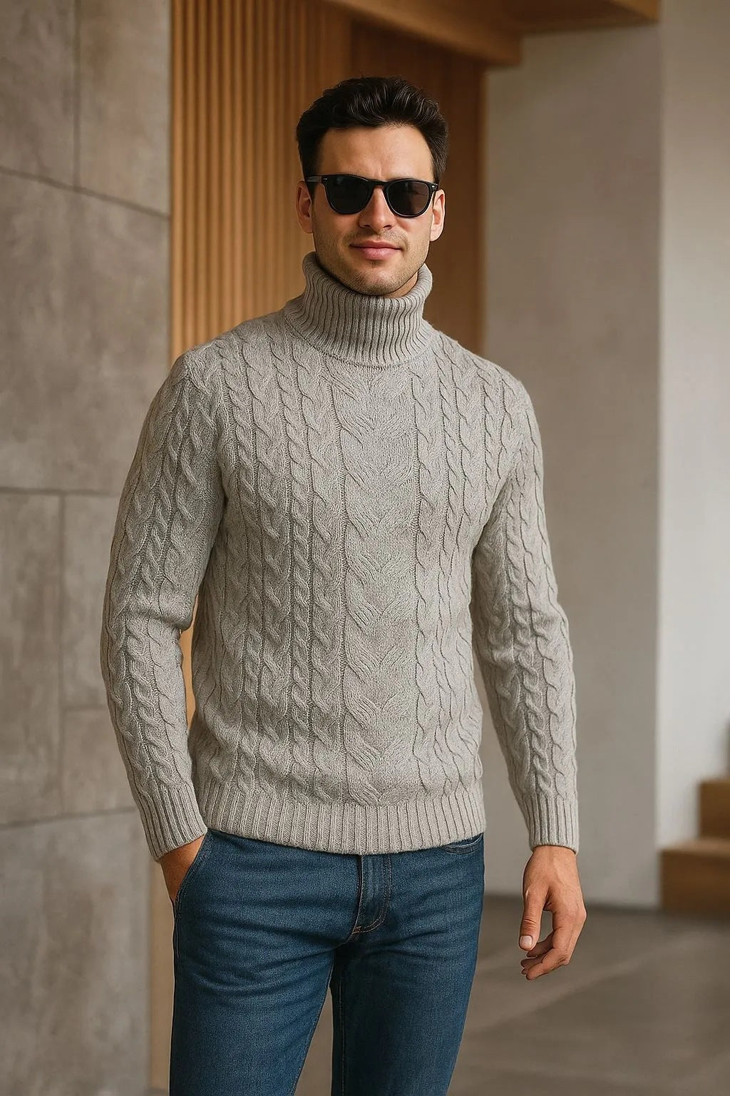 Herren Strickpulli Plusgrößen