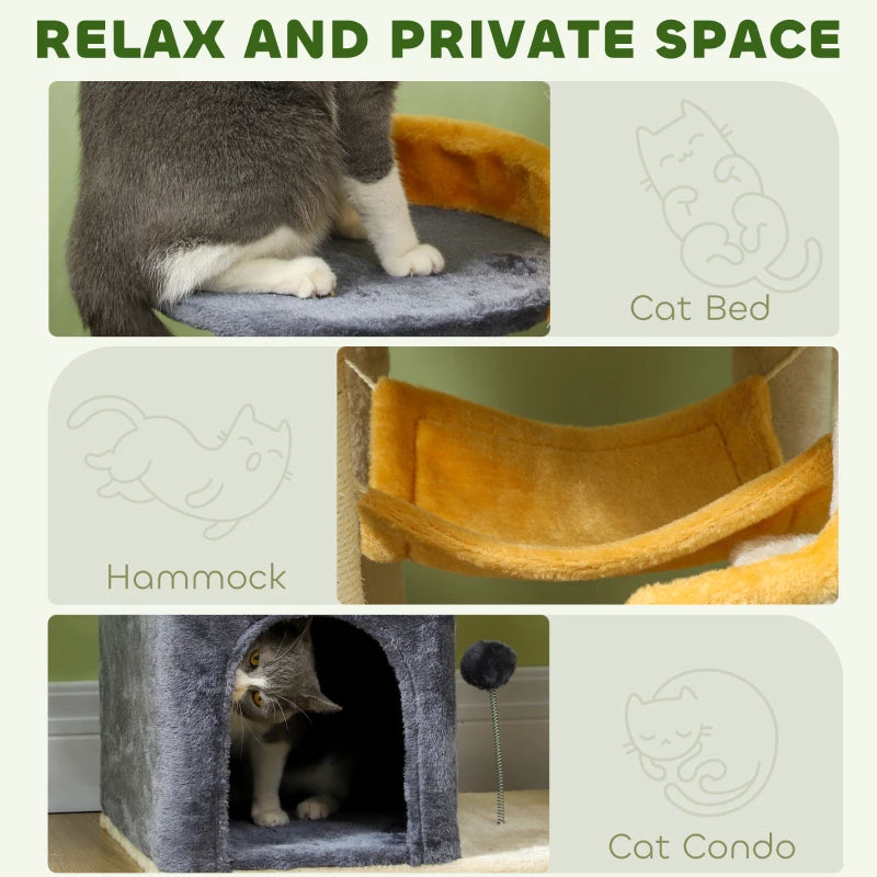 PawHut Katzenbaum Mond & Sterne Beige