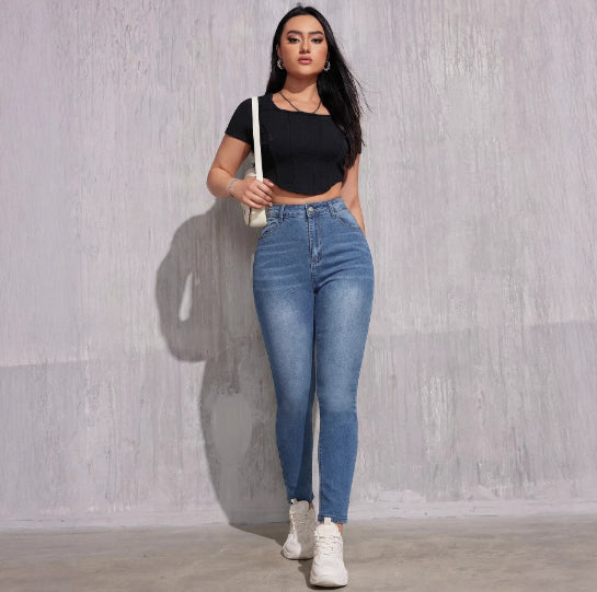 High-Waist Skinny Jeans