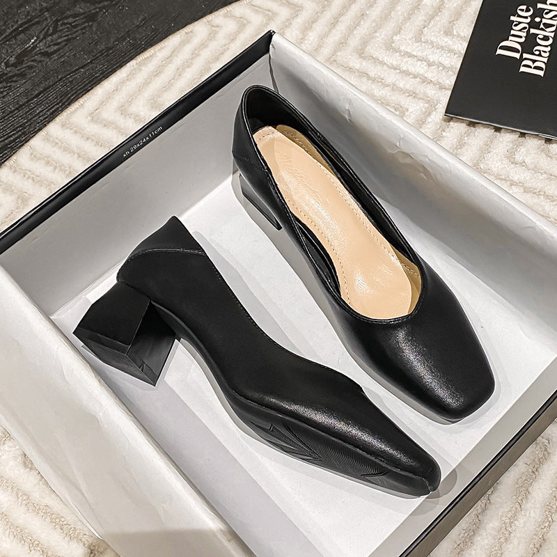 Echtes Leder Sandalen mit mittelhohem Blockabsatz – Bild 3 | LuxeStyle