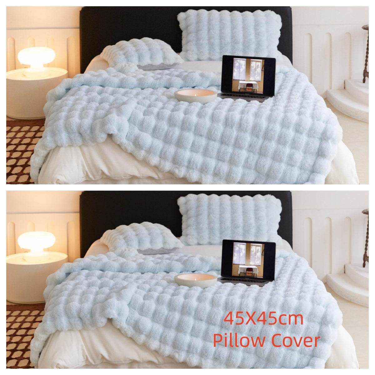 Kuschelige Decke aus Polyester mit Kissenbezug | LuxeStyle