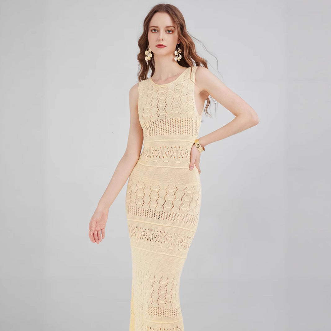 Ärmelloses Midikleid aus Viskose